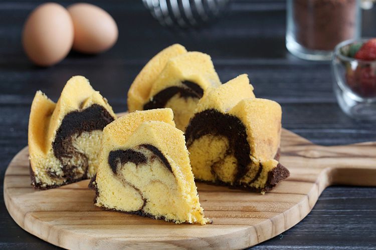 cara membuat cake marmer keju