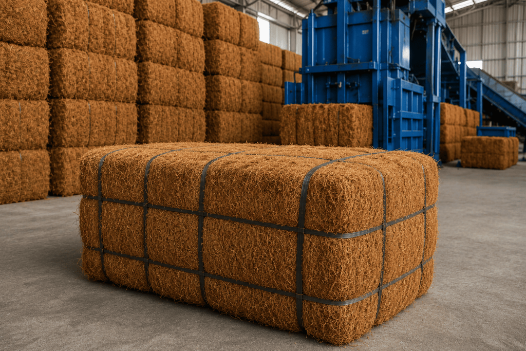 pengepakan cocofiber skala industri pabrik
