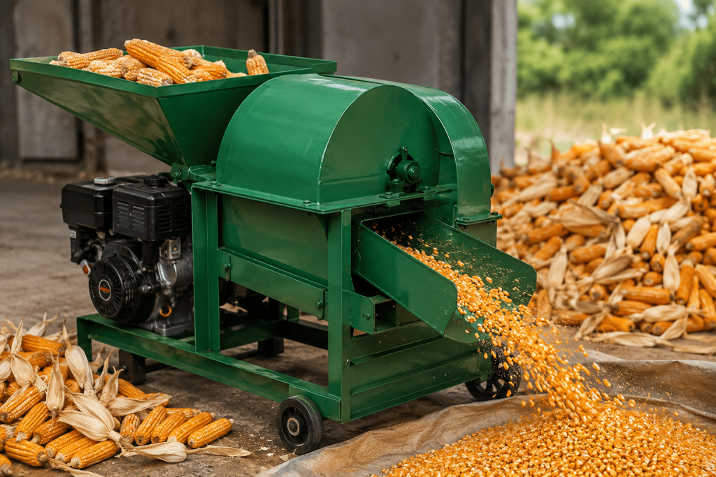komponen utama mesin perontok jagung