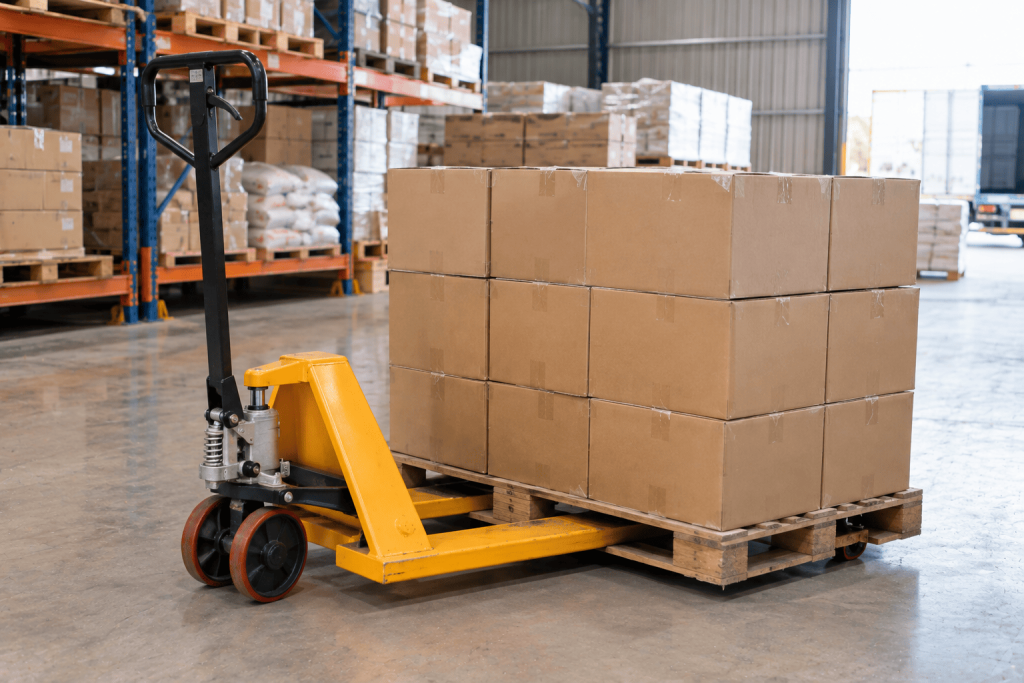 cara mengangkat barang dengan pallet
