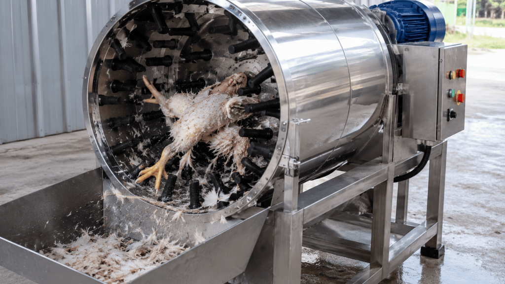 bagaimana proses pencabutan bulu ayam