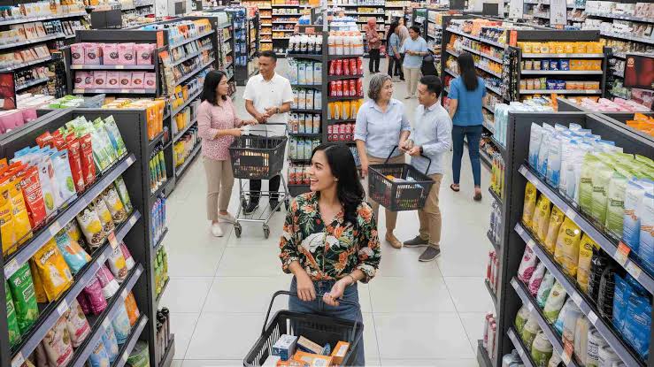 Pemilik toko retail memeriksa kondisi rak dan aktivitas operasional untuk menghindari kesalahan pengelolaan toko